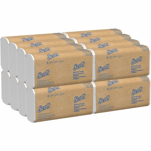 Essential Multi-Fold Towels 100% Recycled, 1-Ply, 9.2 x 9.4, White, 250/Pack, 16 Packs/Carton